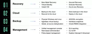Arcserve UDP key data protection features diagram
